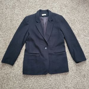 J. Crew Wool Cashmere Blazer Jacket Coat Black Size 10